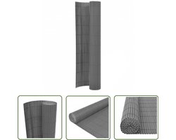vidaXL Pvc Hekje - Tuinhekken - Tuinafscheiding dubbelzijdig 110x300 cm grijs - Buitenschutting - Privacy Screen - Tuindecoratie