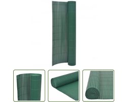 vidaXL Pvc Hekken - Tuinhekken - Tuinafscheiding dubbelzijdig 90x400 cm groen - Groene Tuinaccessoires - Buitenschuttingen - Privacy Screen