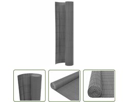 vidaXL Pvc Schutting - Tuin Afsluit - Tuinafscheiding dubbelzijdig 90x400 cm grijs - Buitenschotting - Privacy Screen - Tuindecoratie