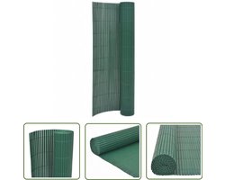 vidaXL Pvc Schutting - Tuin Afsluitwand - Tuinafscheiding dubbelzijdig 110x500 cm groen - Buitenschutting - Tuindecoratie - Privacy Screen