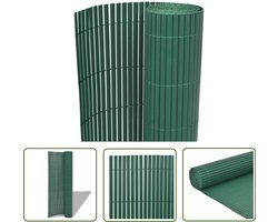 vidaXL Pvc Schutting - Tuin Hek - Tuinafscheiding dubbelzijdig 90x500 cm PVC groen - Privacy Scherm - Wind Scherm - Buitenschutting