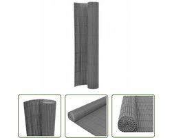 vidaXL Pvc Schutting - Tuinhek - Tuinafscheiding dubbelzijdig 110x500 cm grijs - Buis Schutting - Tuinscherm - Privacy Screen