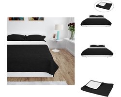vidaXL Quilt - Quilts - Dekbed - Dekbedden - Bedsprei dubbelzijdig 230x260 cm quilt zwart en wit