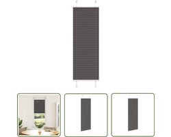 vidaXL Raamdecoratie - Plisségordijn - Plissé rolgordijn 45x100 cm stofbreedte 44,4 cm polyester zwart - Blackout Gordijnen - Gordijnen - Privacy Screen