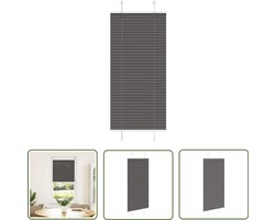 vidaXL Raamdecoratie - Plisségordijn - Plissé rolgordijn 55x150 cm stofbreedte 54,4 cm polyester zwart - Blackout Gordijnen - Privacy Gordijnen - Zwarte Gordijnen