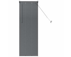 vidaXL - Raamjaloezie - met - gordijnen - Donkergrijs - Aluminium