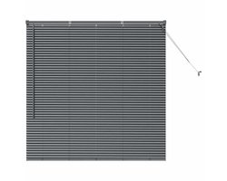 vidaXL - Raamjaloezie - met - gordijnen - Donkergrijs - Aluminium