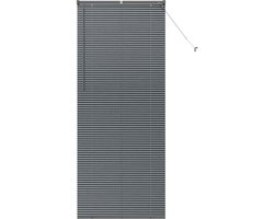 vidaXL - Raamjaloezie - met - gordijnen - Donkergrijs - Aluminium