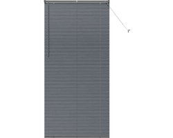 vidaXL - Raamjaloezie - met - gordijnen - Donkergrijs - Aluminium