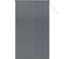 vidaXL - Raamjaloezie - met - gordijnen - Donkergrijs - Aluminium