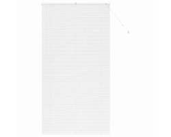 vidaXL - Raamjaloezie - met - gordijnen - Wit - Aluminium