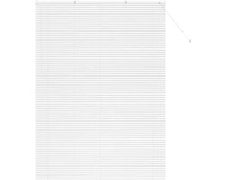 vidaXL - Raamjaloezie - met - gordijnen - Wit - Aluminium