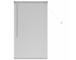 vidaXL - Raamjaloezie - met - gordijnen - Zilver - Aluminium