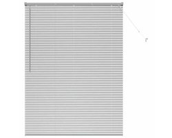 vidaXL - Raamjaloezie - met - gordijnen - Zilver - Aluminium