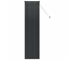 vidaXL - Raamjaloezie - met - gordijnen - Zwart - Aluminium