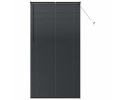 vidaXL - Raamjaloezie - met - gordijnen - Zwart - Aluminium