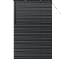 vidaXL - Raamjaloezie - met - gordijnen - Zwart - Aluminium