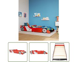 vidaXL Raceauto Bed - Kinderbed - Kinderbed raceauto rood 90x200 cm - Kids Bed - Rood Kinderbed - Meisjes Bed