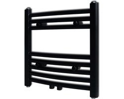 vidaXL Radiator/handdoekenrek gebogen 480x480 mm zwart