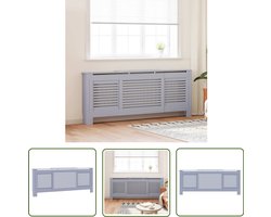 vidaXL Radiatorkast - Radiatorombouw - Radiatorombouw 205 cm MDF grijs - Mdf Kast - Grijze Radiatorombouw - Radiatorverhider