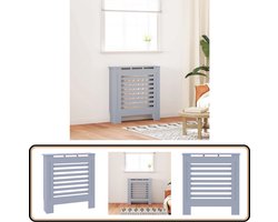 vidaXL Radiatorombouw - 78 cm - MDF - Grijs Radiatorkast - Radiatoromhulling - Mdf Kast - Grijze Kast - Woonaccessoires