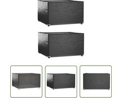 vidaXL Rattanset - Tuinmeubelhoes - Tuinmeubelhoezen 2 st 8 ogen vierkant 125x125x75 cm - Buitenmeubilair - Hozen Voor Tuinmeubelen - Beschermende Hoes