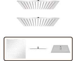 vidaXL Regendouchekop 30x30 cm - Set van 2 Regendouche - Douchekop - Anti-kalk - Roestvrij Staal - Badkameraccessoires