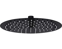 vidaXL - Regendouchekop - rond - 25 - cm - roestvrij - staal - zwart
