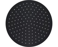 vidaXL Regendouchekop - Rond - 30 cm - Zwart Regendouche - Douchekop - Zwarte Douchekop - Roestvrijstalen Douchekop - Silicone Douchekop