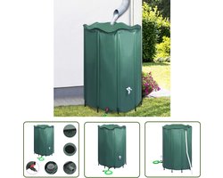 vidaXL Regenwateropslag - Regenton - Regenton inklapbaar met tap 1250 L - Drinkwaterbesparing - Duurzaamheid - Pvc Regenton