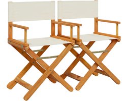 vidaXL - Regisseursstoelen - 2 - st - inklapbaar - stof - crèmewit