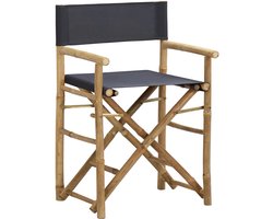 vidaXL Regisseursstoelen - 2 stuks - Inklapbaar - Donkergrijs Bamboestoel - Tuinset - Buitensteun - Lounge Stoel - Tuinbank