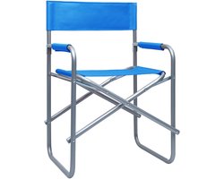 vidaXL Regisseursstoelen - 2 stuks - Staal - Blauw Regisseursstoel - Tuinstoel - Buitensteun - Lounge Stoel - Klapstoel