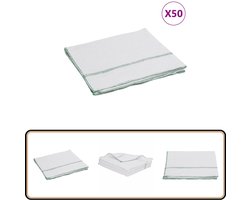 vidaXL Reinigingsdoeken - 50 stuks - Wit en Groen Vloer Doekjes - Schoonmaakdolkjes - Microfiber Doekjes - Keuken Doekjes - Badkamer Doekjes