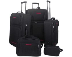 vidaXL - Reisbagage - set - zwart - 5-delig