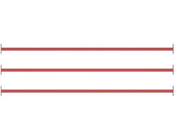 vidaXL Rekstokken 3 st 125 cm staal rood