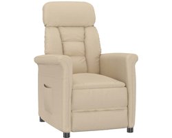 vidaXL - Relaxfauteuil - Crème - Crème - 70.5 - x - 96.5 - x - 95 - cm - Stof - en - metaal