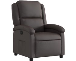 vidaXL - Relaxfauteuil - donkerbruin - echt - leer