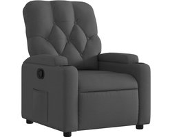 vidaXL - Relaxfauteuil - Donkergrijze - Stof
