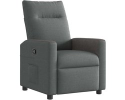 vidaXL - Relaxfauteuil - Donkergrijze - Stof
