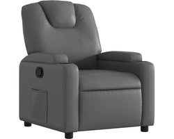 vidaXL - Relaxfauteuil - grijs - kunstleer