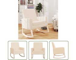 vidaXL Relaxfauteuil - Schommelstoel - Schommelstoel stof crèmekleurig - Lounge Stoel - Leesstoel - Binnen Meubilair