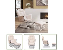 vidaXL Relaxfauteuil - Schuifstoel - Schuifstoel met voetenbank stof lichtroze - Voedingsstoel - Babykamer Meubilair - Huiskamer Meubels