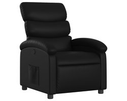 vidaXL - Relaxfauteuil - zwart - kunstleer