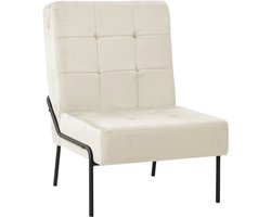 vidaXL - Relaxstoel - 65x79x87 - cm - fluweel - crèmewit