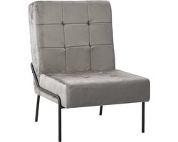 vidaXL - Relaxstoel - 65x79x87 - cm - fluweel - lichtgrijs