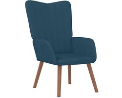vidaXL - Relaxstoel - fluweel - blauw