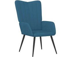 vidaXL - Relaxstoel - fluweel - blauw