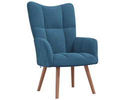 vidaXL - Relaxstoel - fluweel - blauw