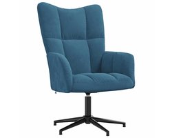 vidaXL - Relaxstoel - fluweel - blauw